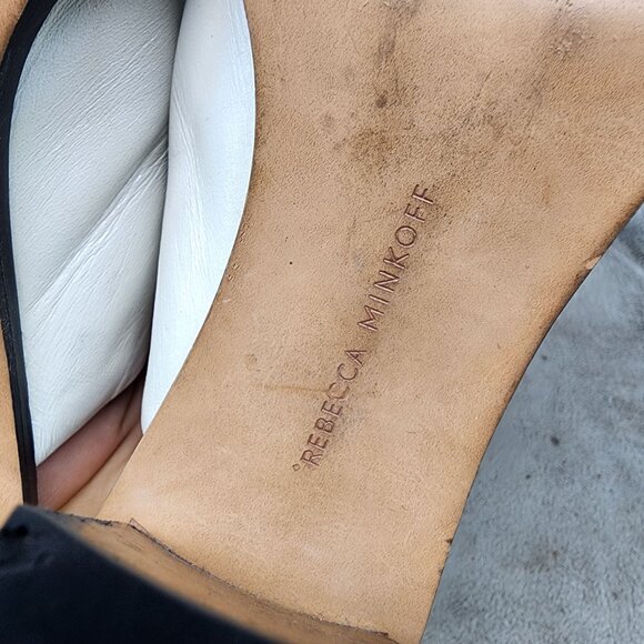 Rebecca Minkoff Shoes Womens Size 8.5 White Leather Slip On Mules *Read* - Picture 9 of 14